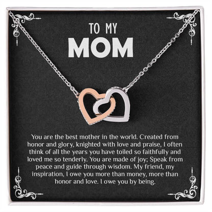 To Mom | You Are Made Of Joy - Interlocking Hearts necklace